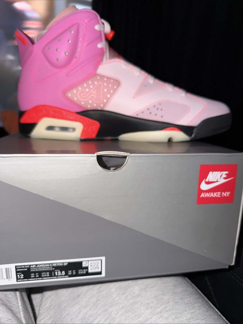 Size 12 Awake NY x Air Jordan 6 Retro SP Bubblegum Pink (style code IQ5706-600)